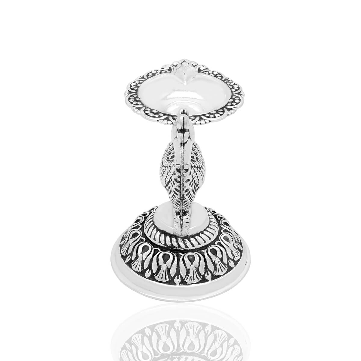 Magical Peacock Glaze Silver Diya