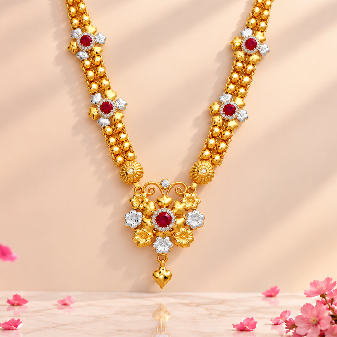 Silver Gold Plated Kanthi Haar For Ganpati