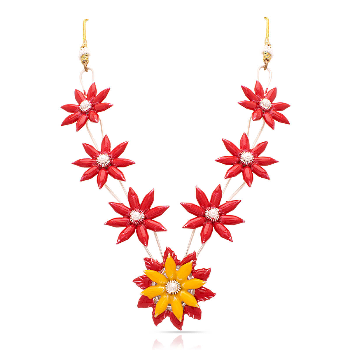 Scarlet Bloom Silver Kanthi Haar