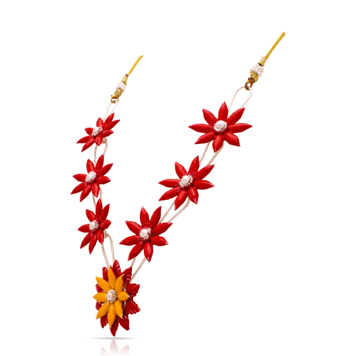 Scarlet Bloom Silver Kanthi Haar