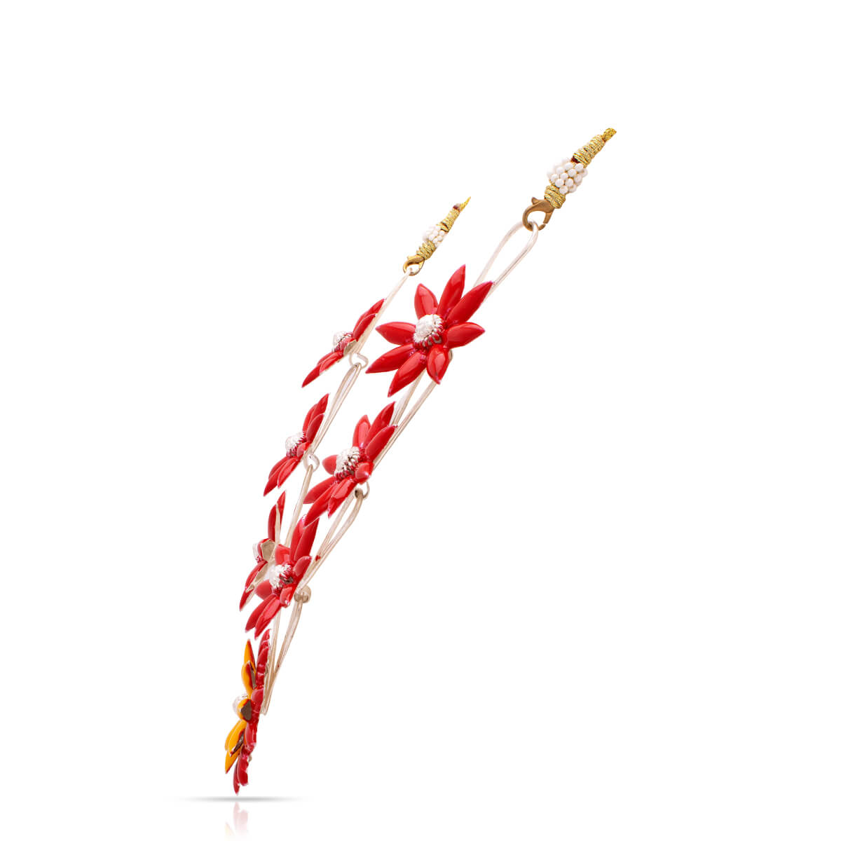 Scarlet Bloom Silver Kanthi Haar