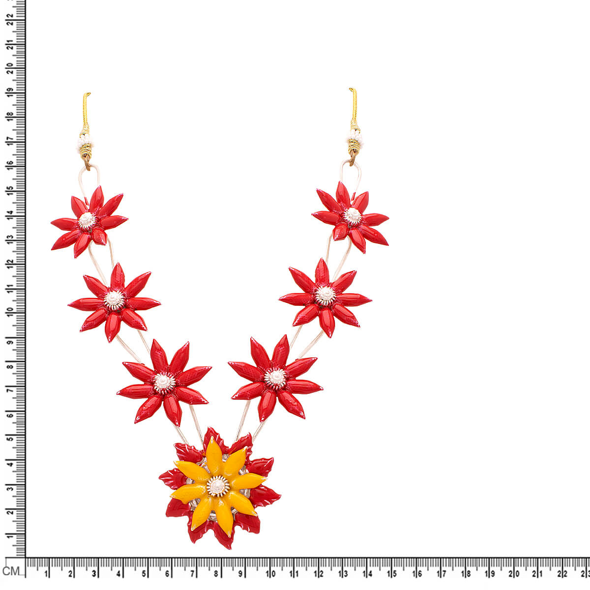 Scarlet Bloom Silver Kanthi Haar