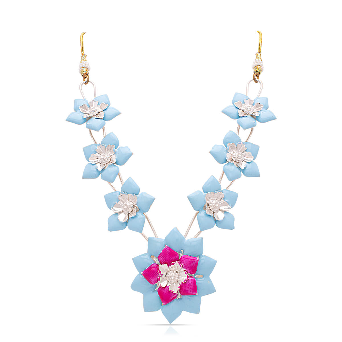 Cyan Grace Silver Flora Kanthi Haar