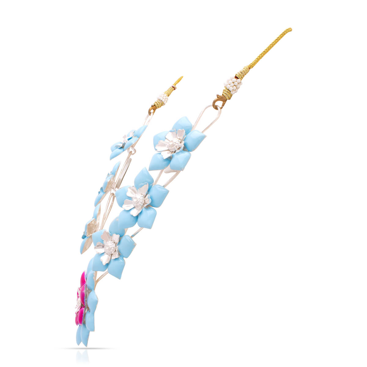 Cyan Grace Silver Flora Kanthi Haar