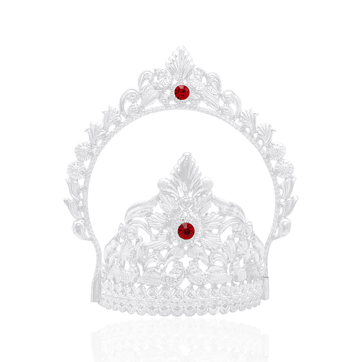 Royal Shimmer Silver Mukut