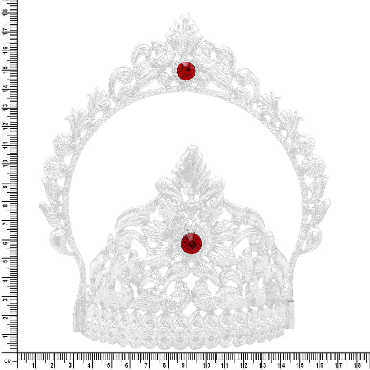 Royal Shimmer Silver Mukut