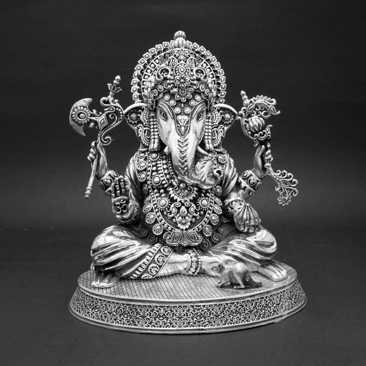 Auspicious Shine Silver Ganesh Murti