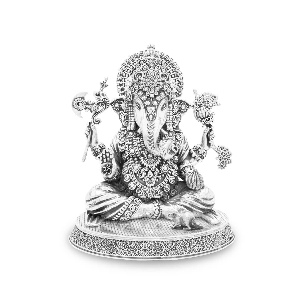 Auspicious Shine Silver Ganesh Murti