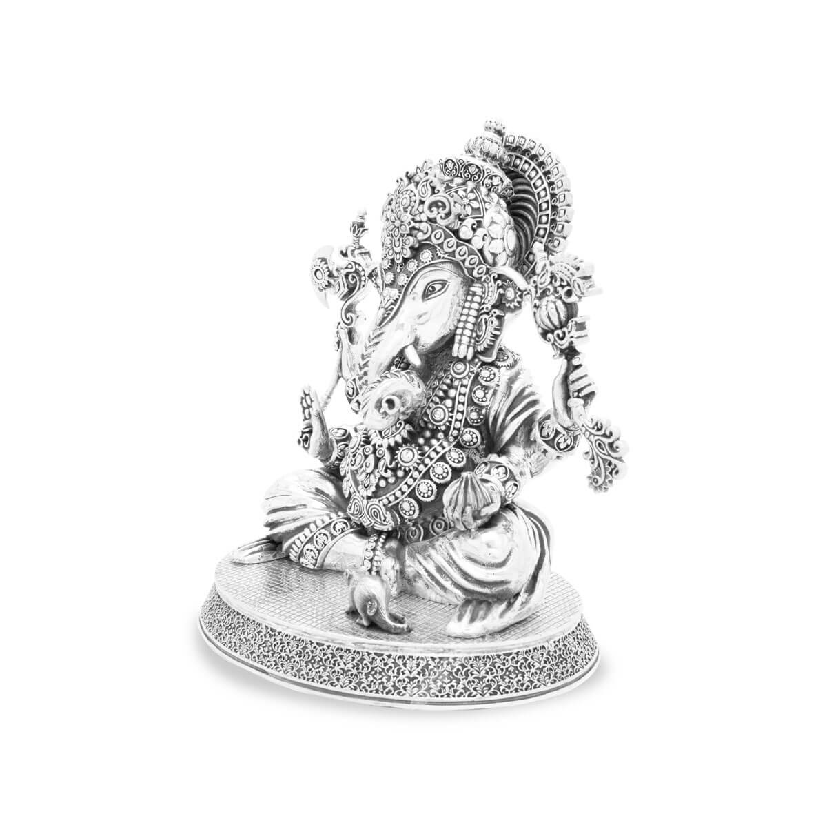 Auspicious Shine Silver Ganesh Murti