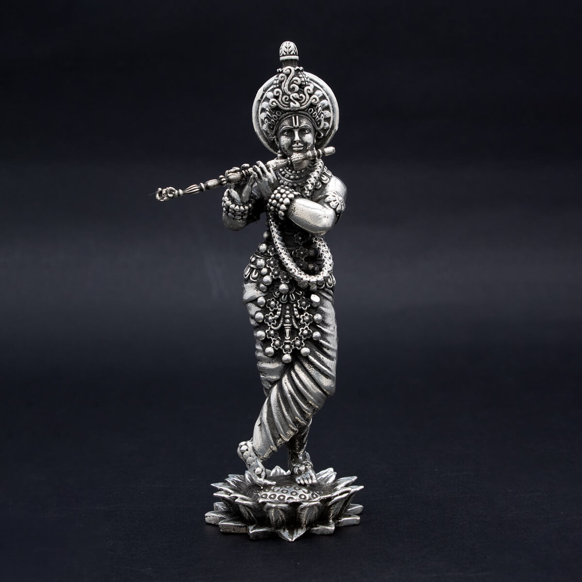 Holy Grace Lord Krishna Silver Idol