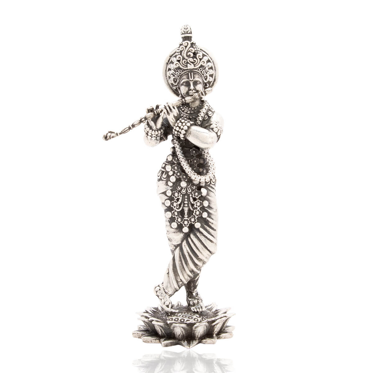 Holy Grace Lord Krishna Silver Idol