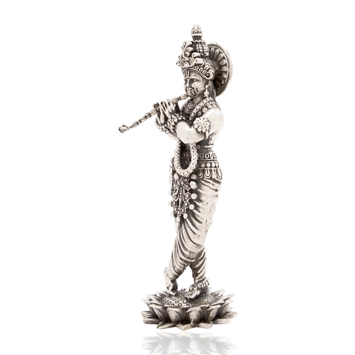 Holy Grace Lord Krishna Silver Idol