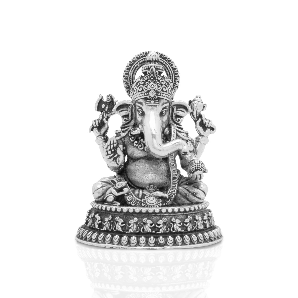Auspicious Asthetic Ganapati Silver Idol