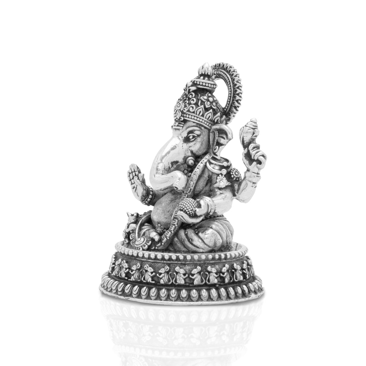 Auspicious Asthetic Ganapati Silver Idol