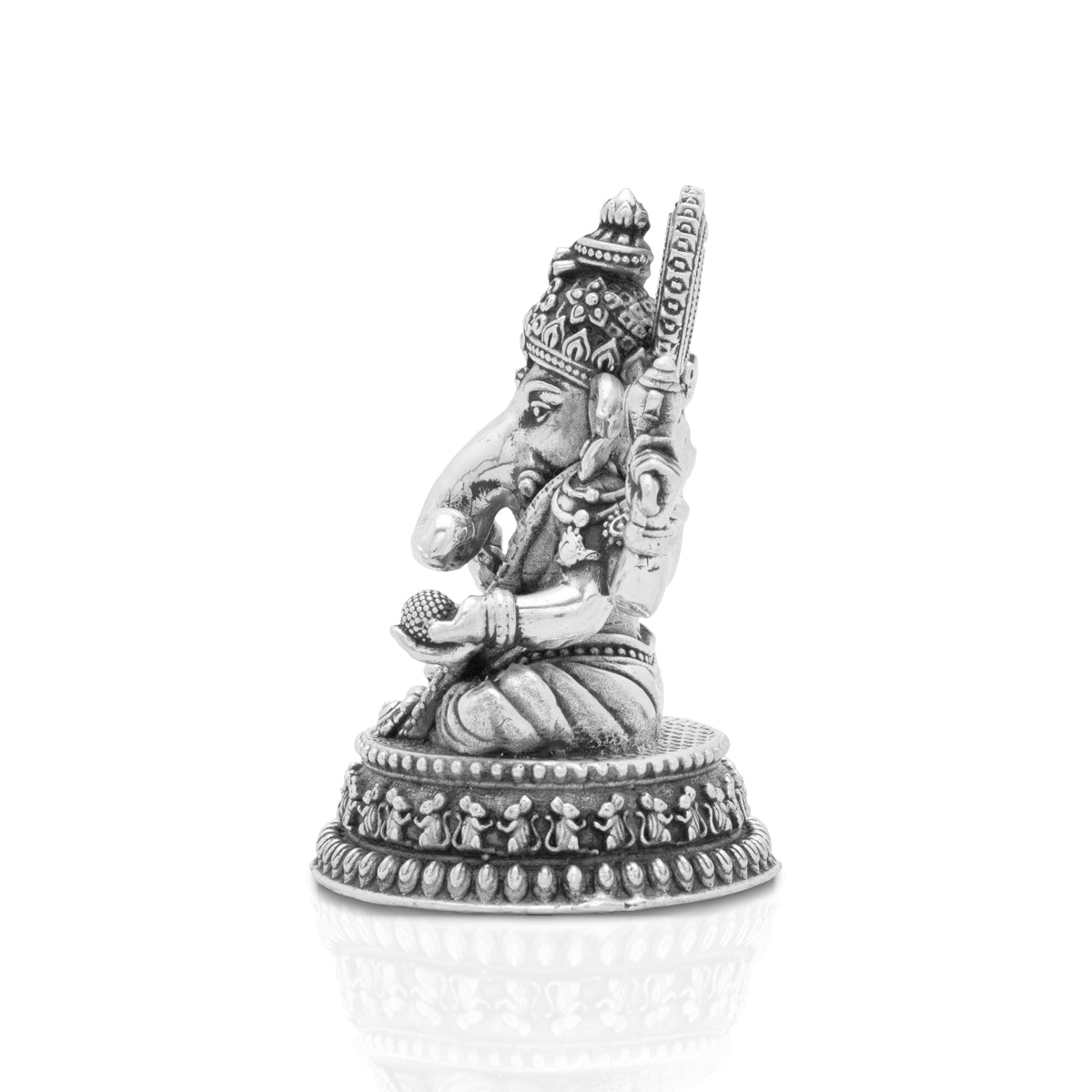 Auspicious Asthetic Ganapati Silver Idol
