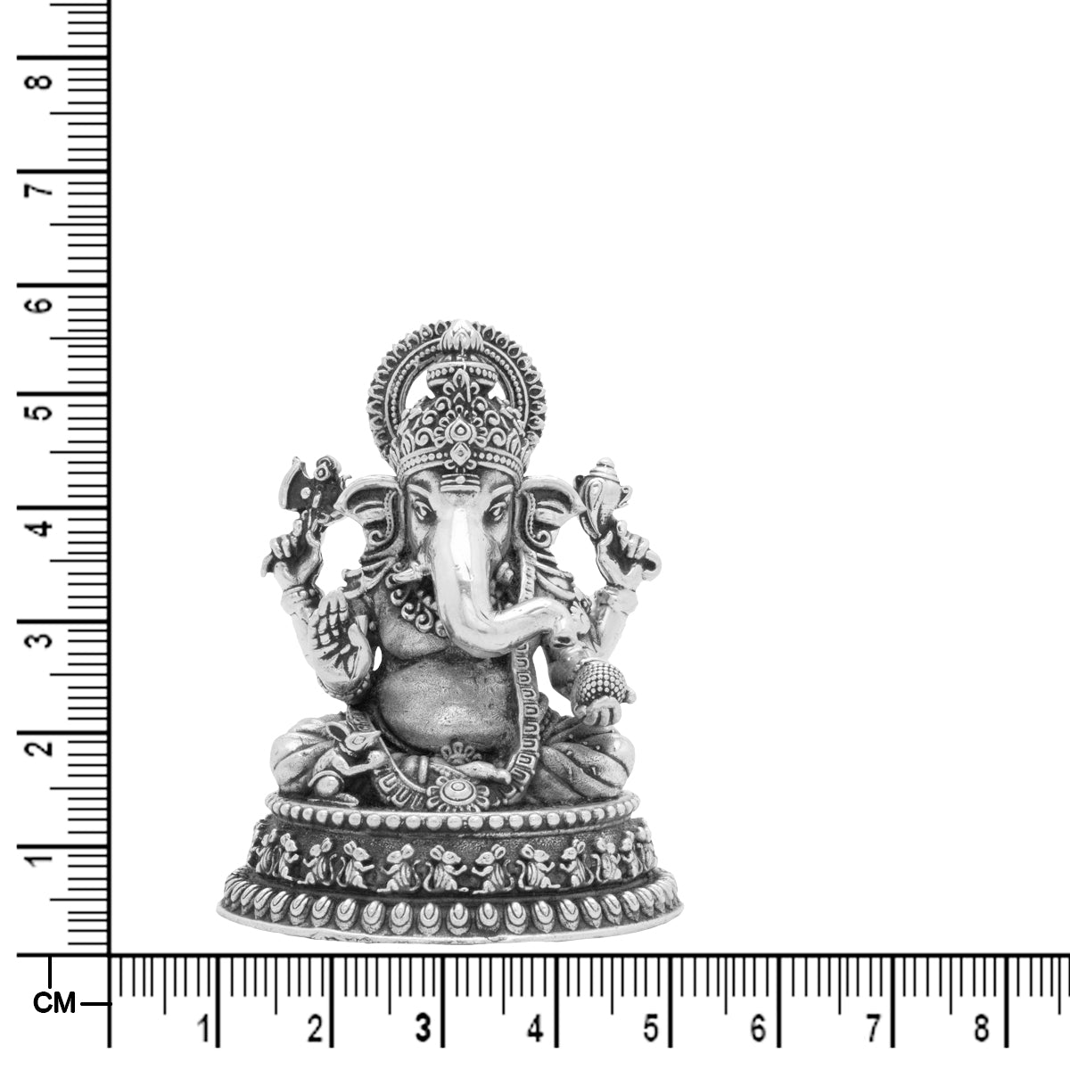 Auspicious Asthetic Ganapati Silver Idol