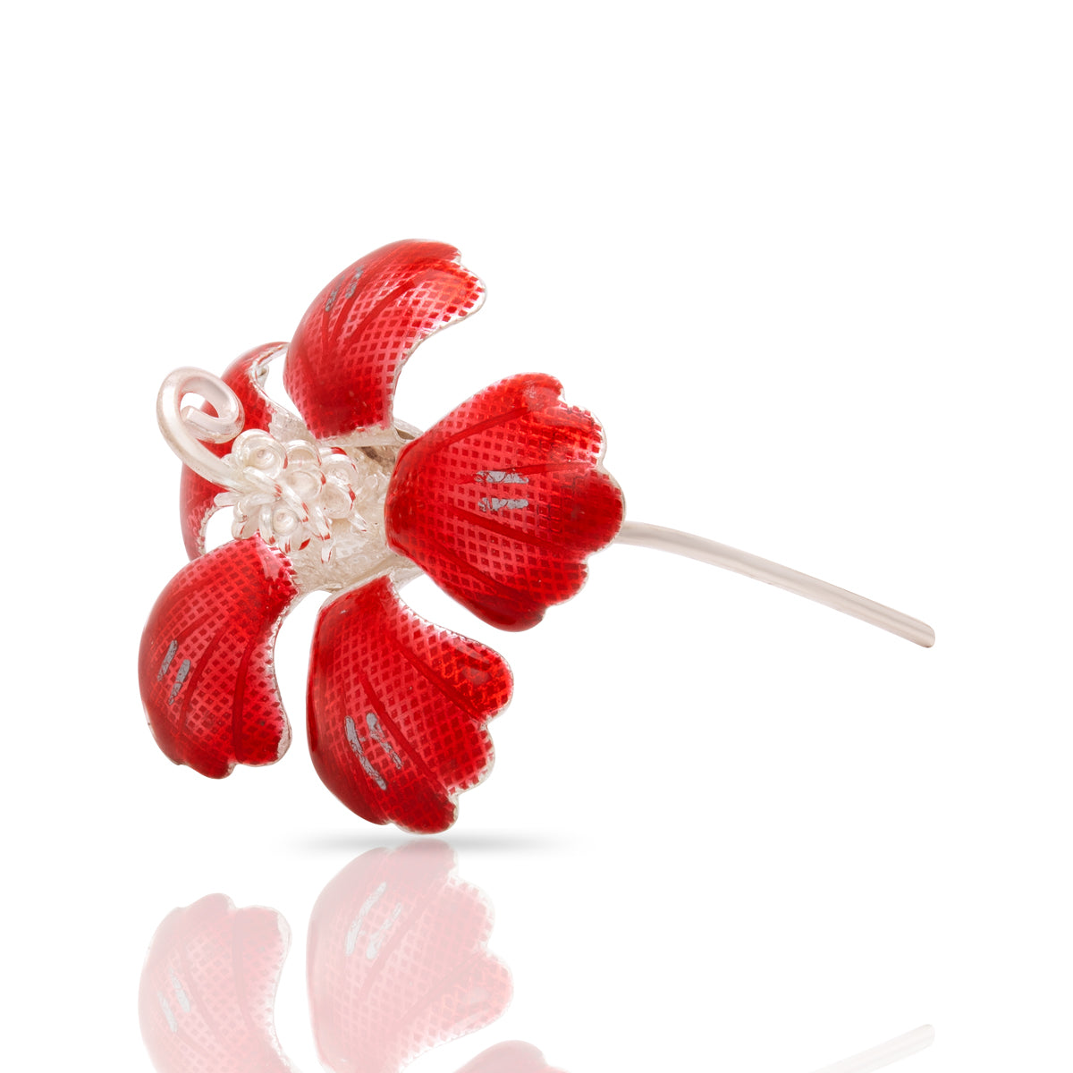 Scarlet Glow Silver Jaswand Flower