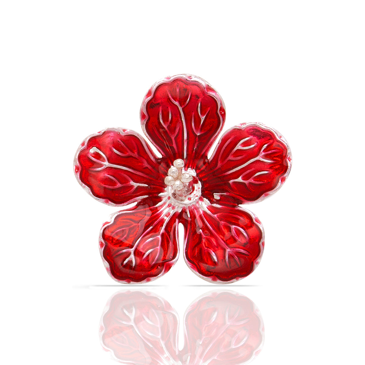Crimson Elegance Silver Jaswand Flower