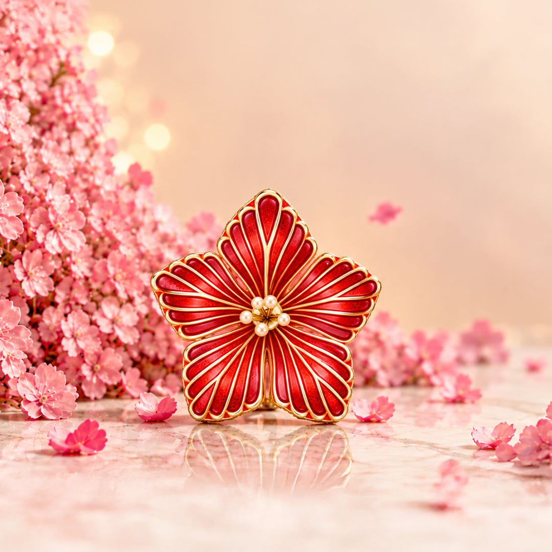 Ruby Glow Silver Jaswand Flower