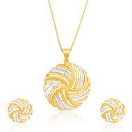 Swirling Elegance Gold Pendant Set