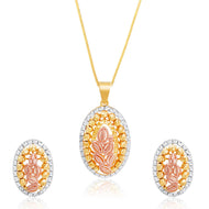 Colourful Foliage Gold Pendant Set