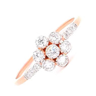 Dazzling Blossom 14K Women Rose Lab Grown Diamond Ring