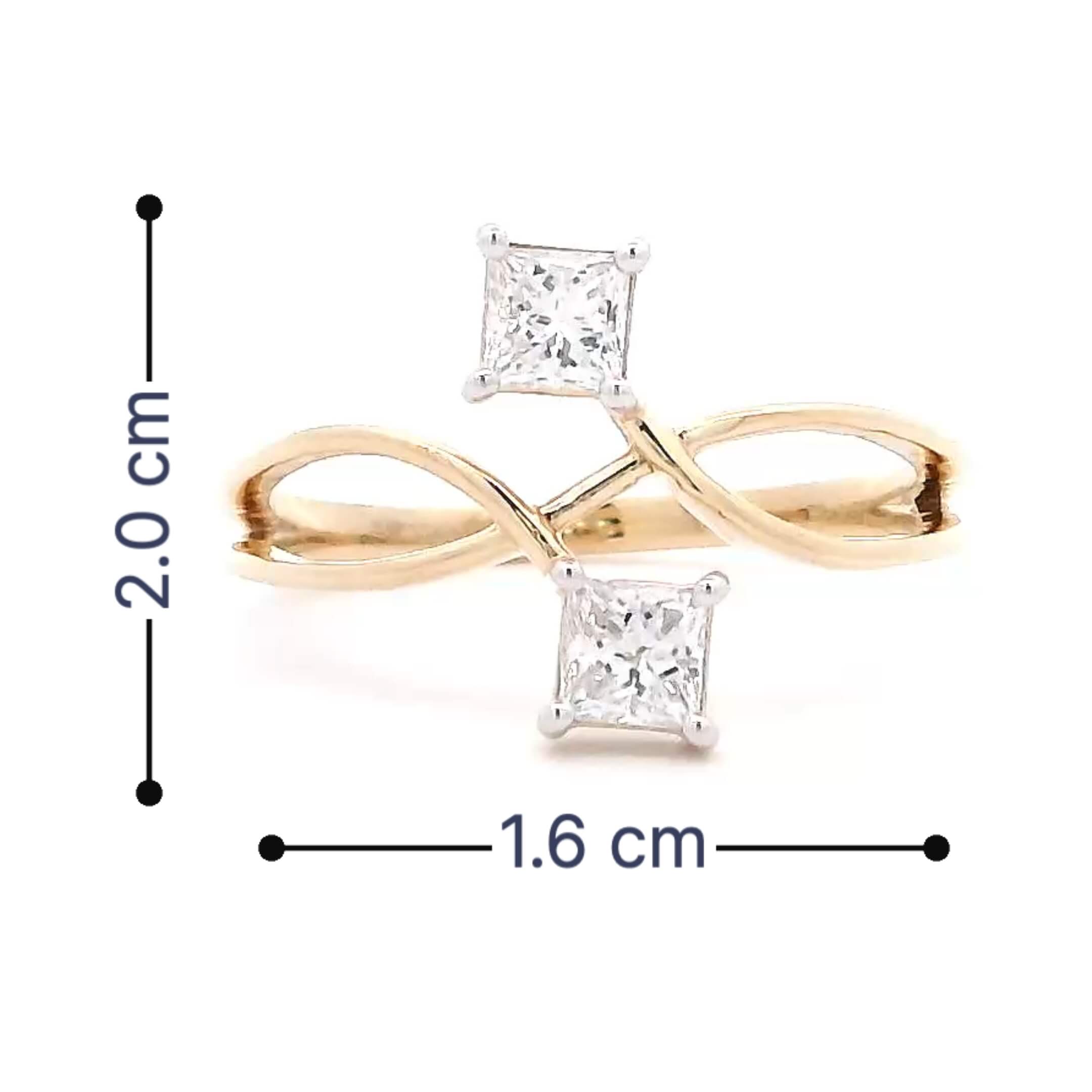Classy Style 9K Women Lab Grown Diamond Ring