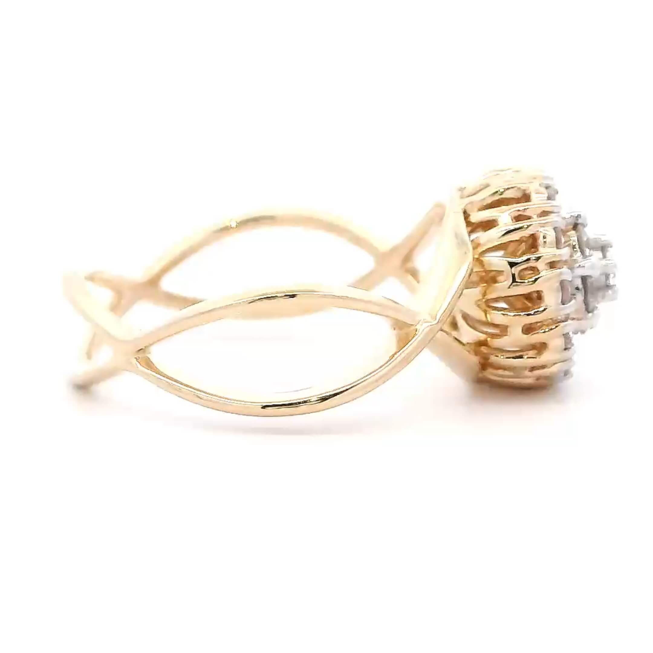 Dazzling Bloom 9K Women Lab Grown Diamond Ring