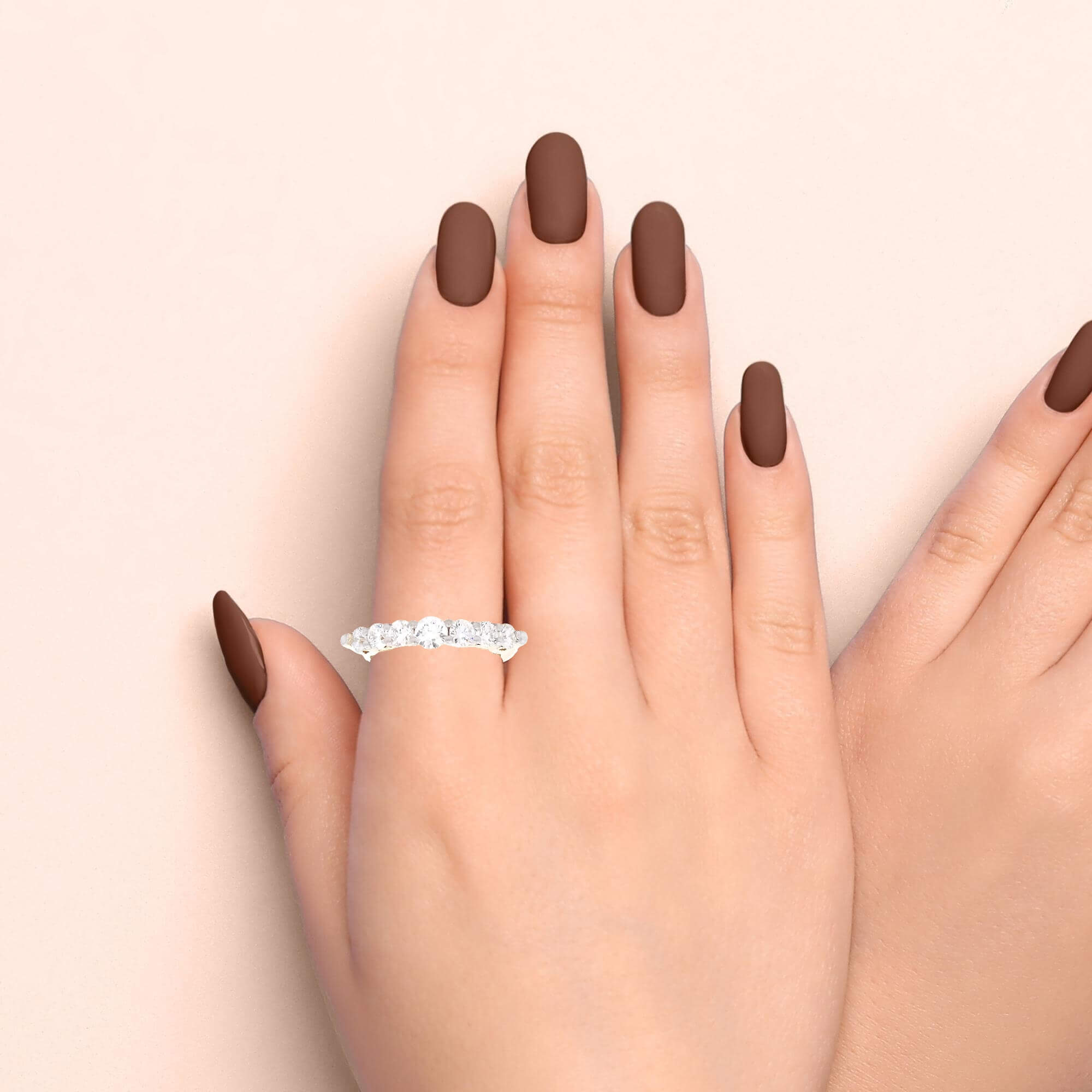 Captivating Dazzle 9K Women Lab Grown Diamond Ring