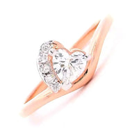 Glorious Heart 14K Women Rose Lab Grown Diamond Ring