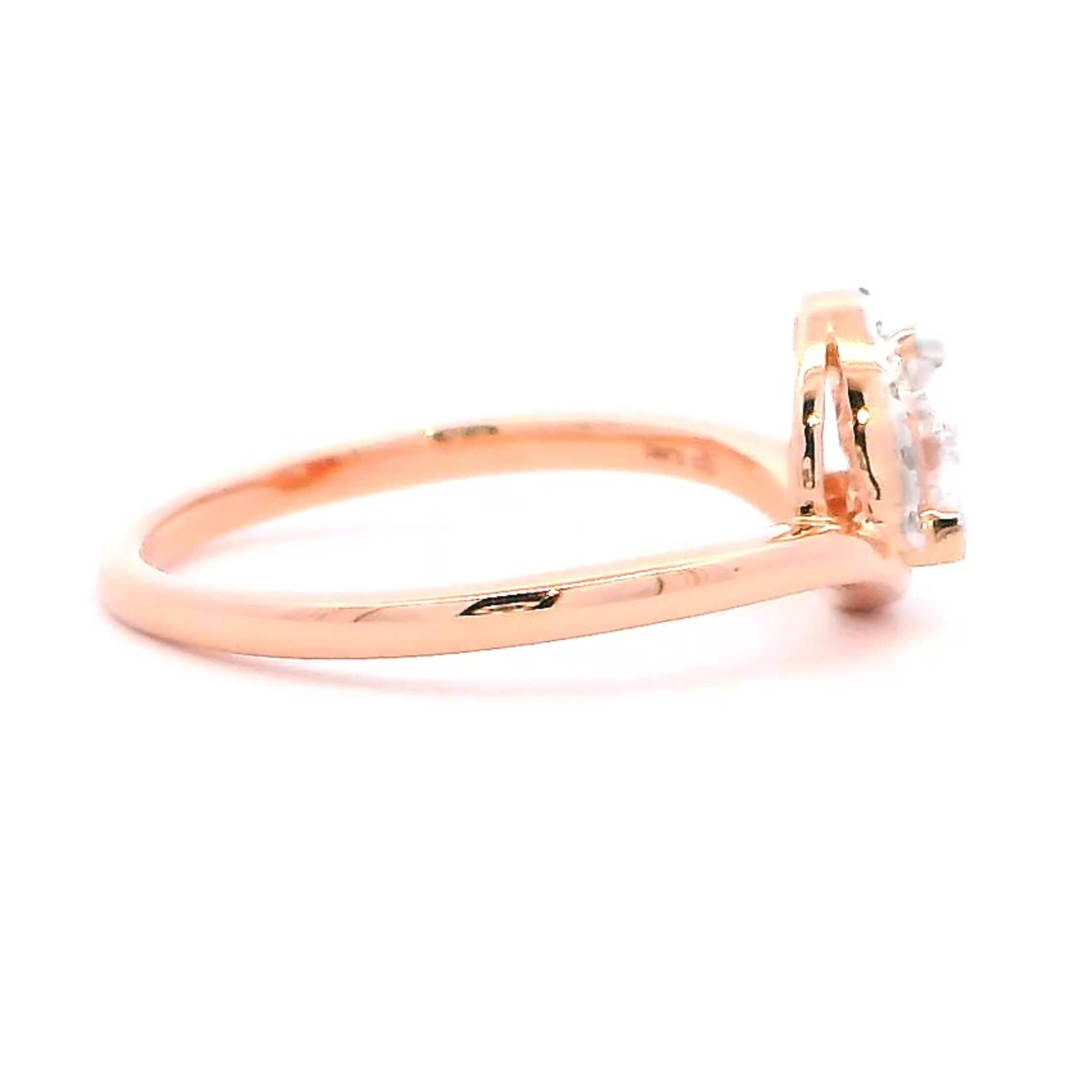 Glorious Heart 14K Women Rose Lab Grown Diamond Ring