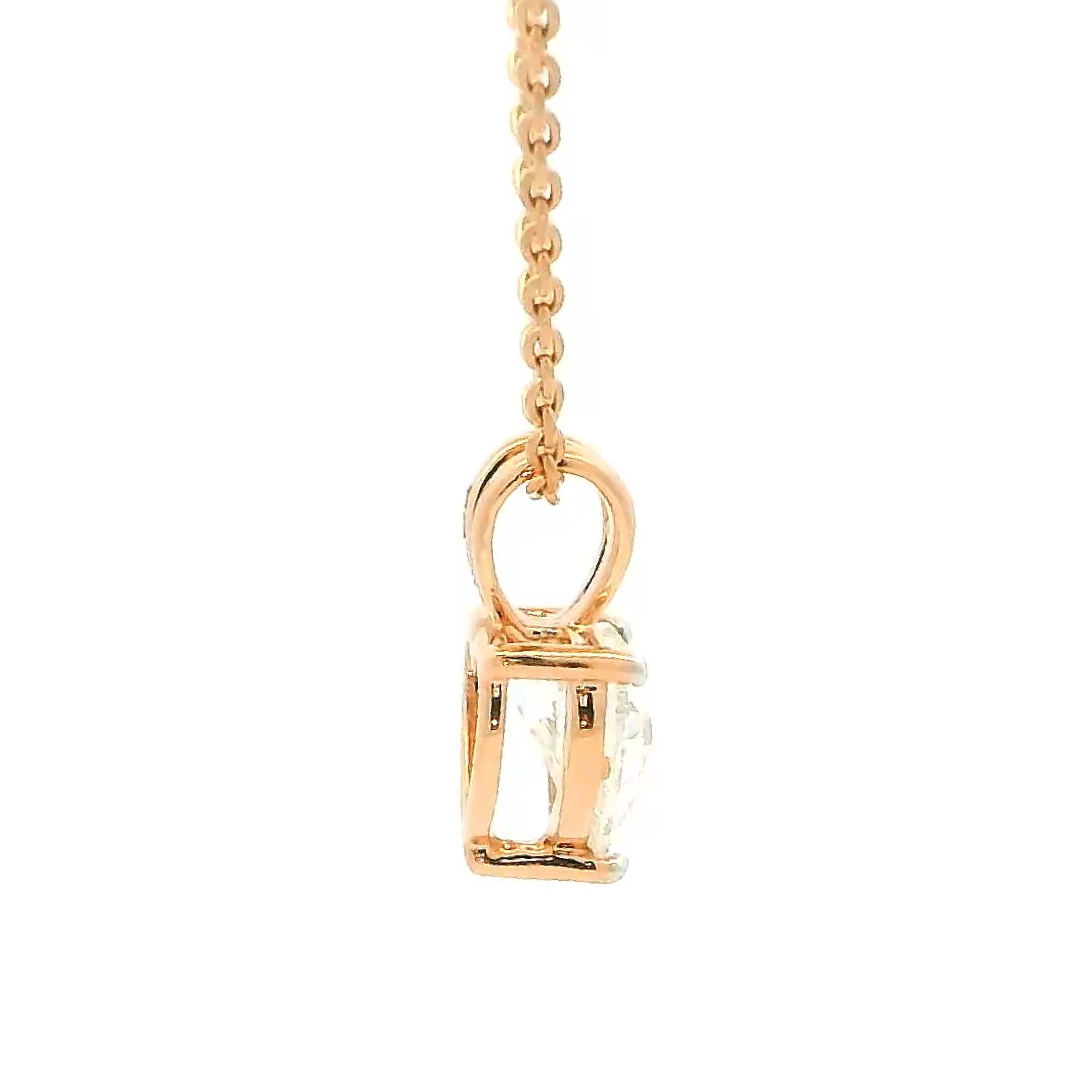 Shimmering Heart 14K Lab Grown Diamond Pendant