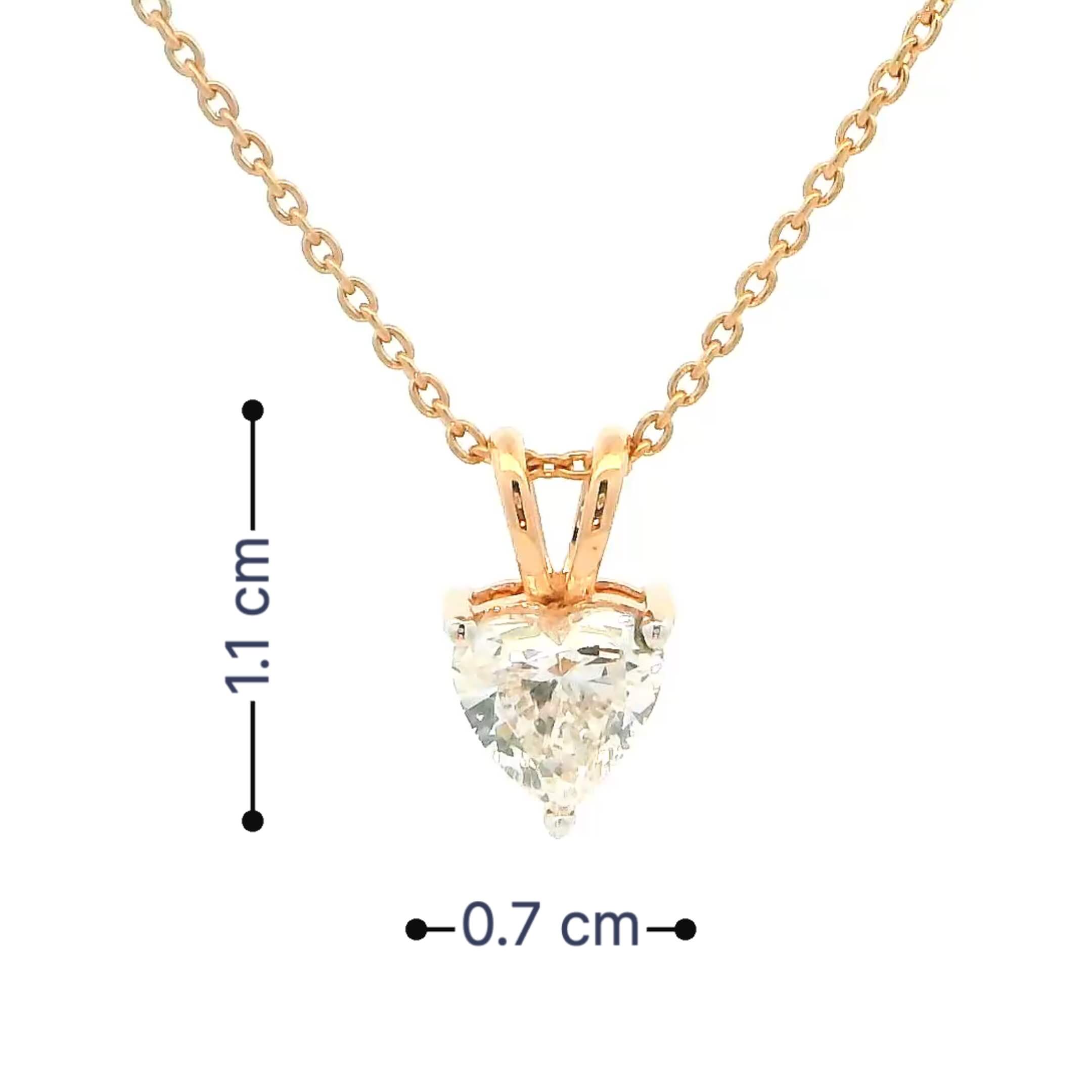 Shimmering Heart 14K Lab Grown Diamond Pendant