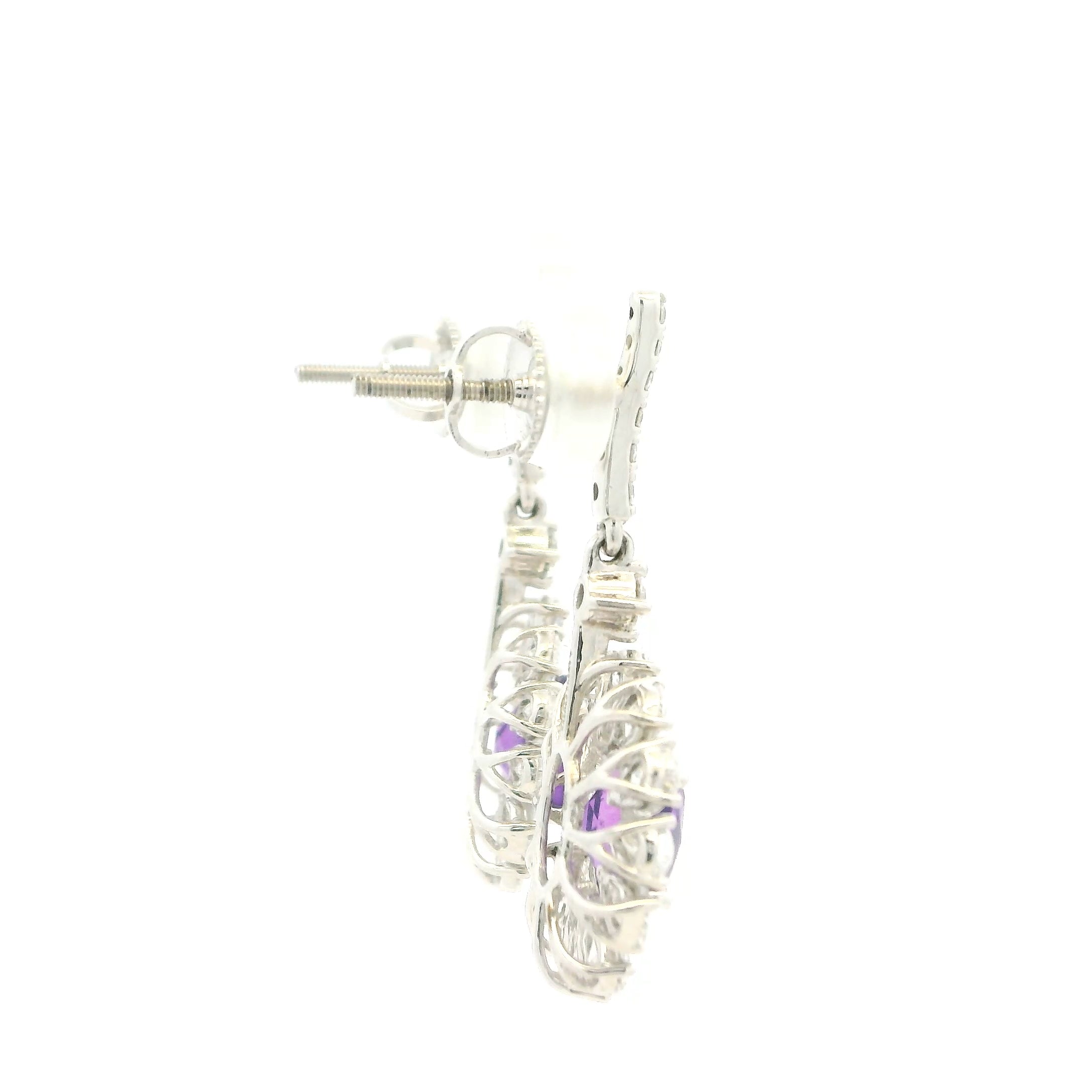 9K Lab Grown Diamond Colorstone Earrings