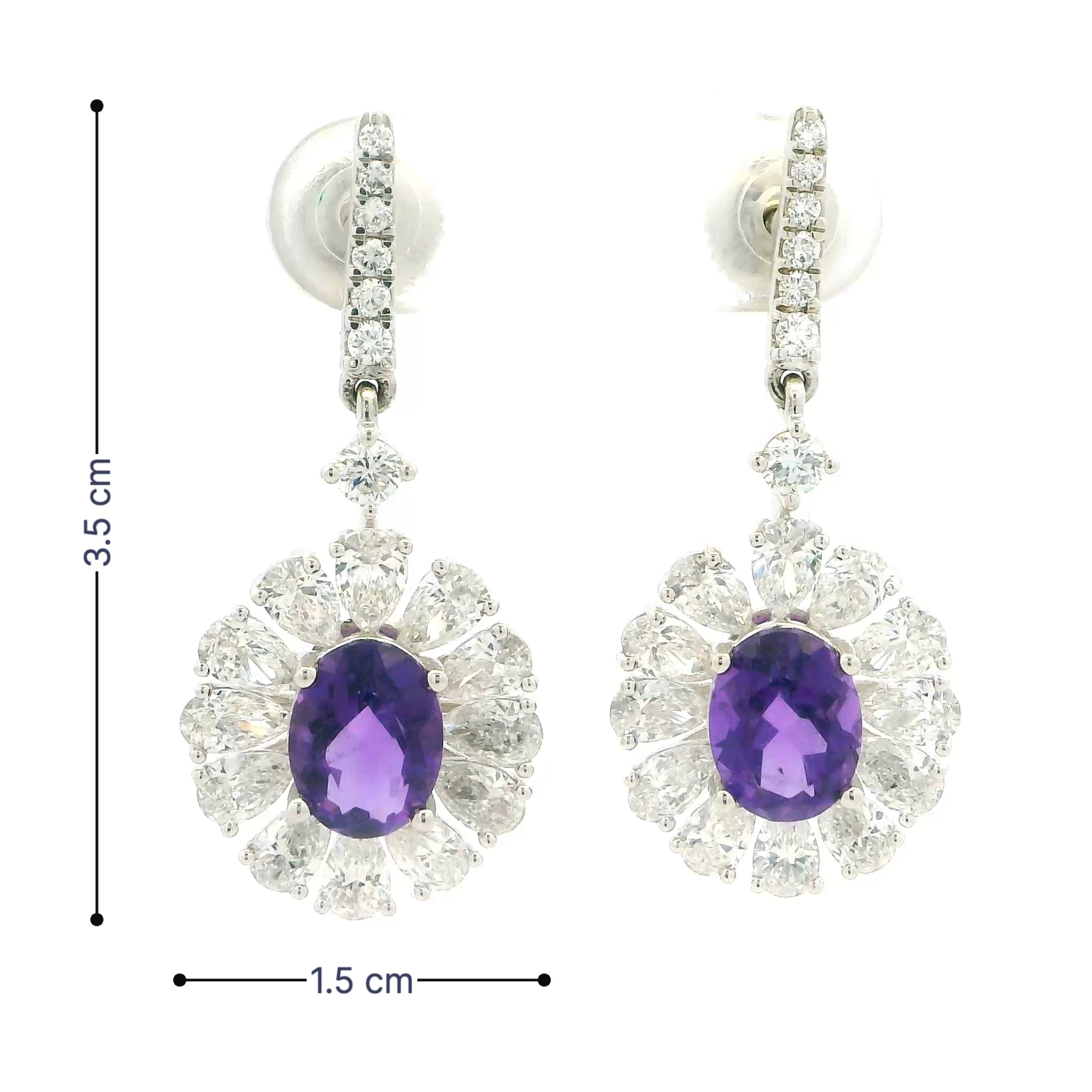 9K Lab Grown Diamond Colorstone Earrings