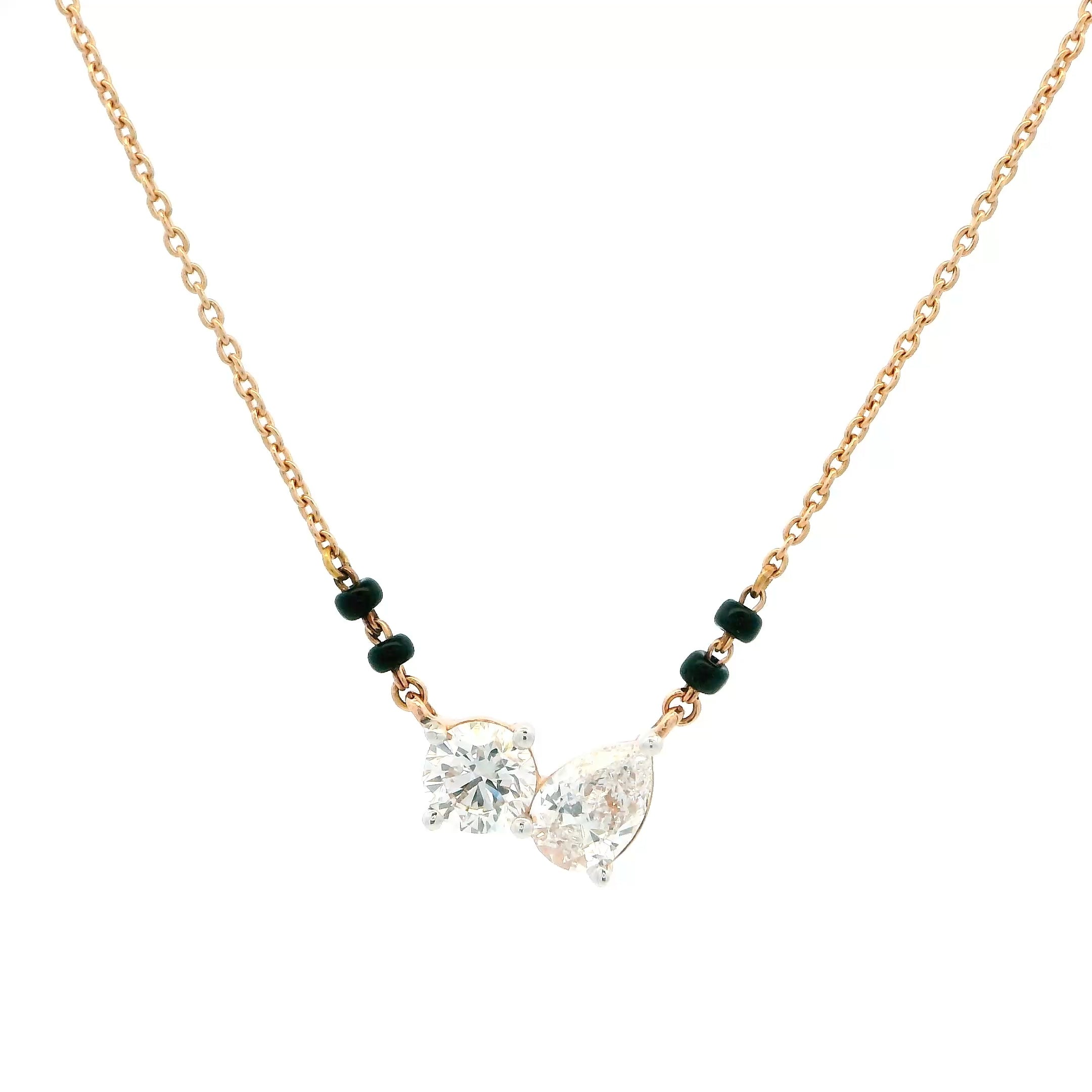 14K Lab Grown Diamond Mangalsutra