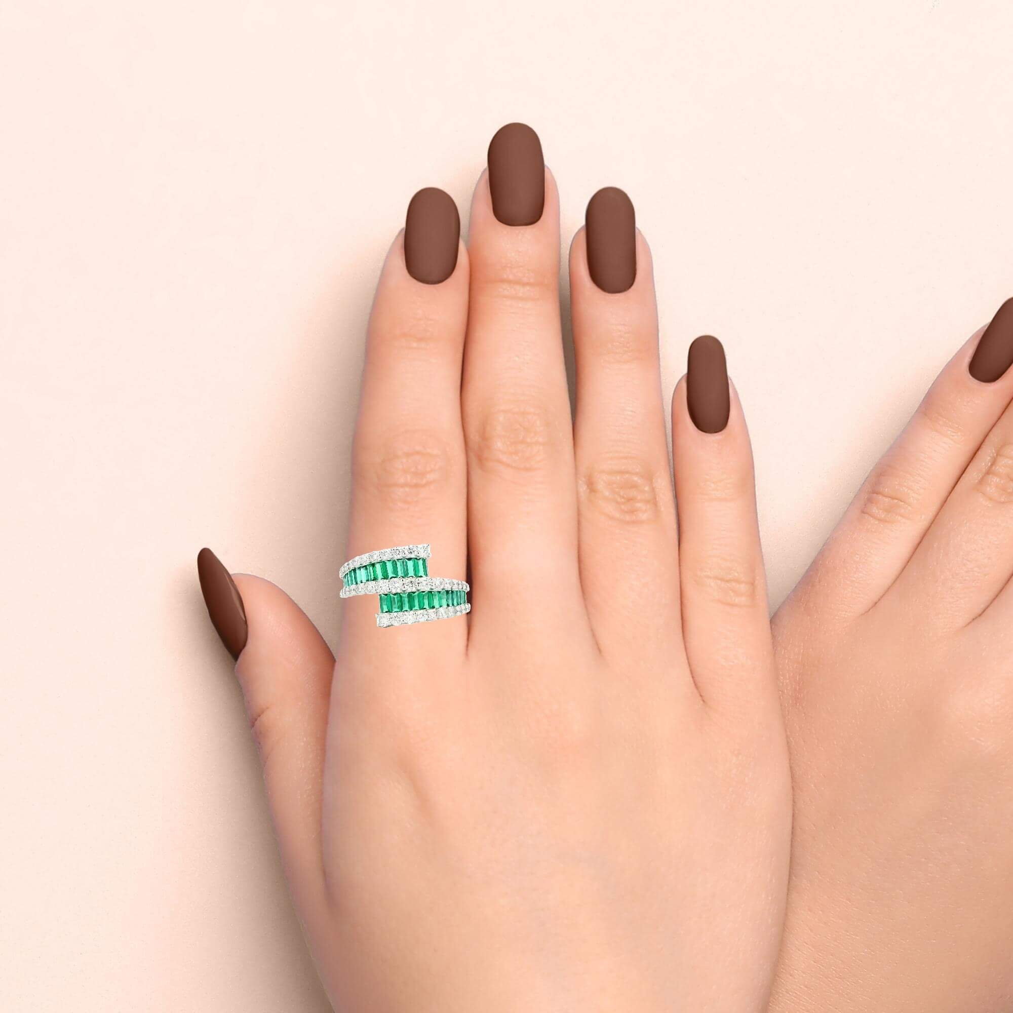 9K Lab Grown Diamond Colorstone Ring