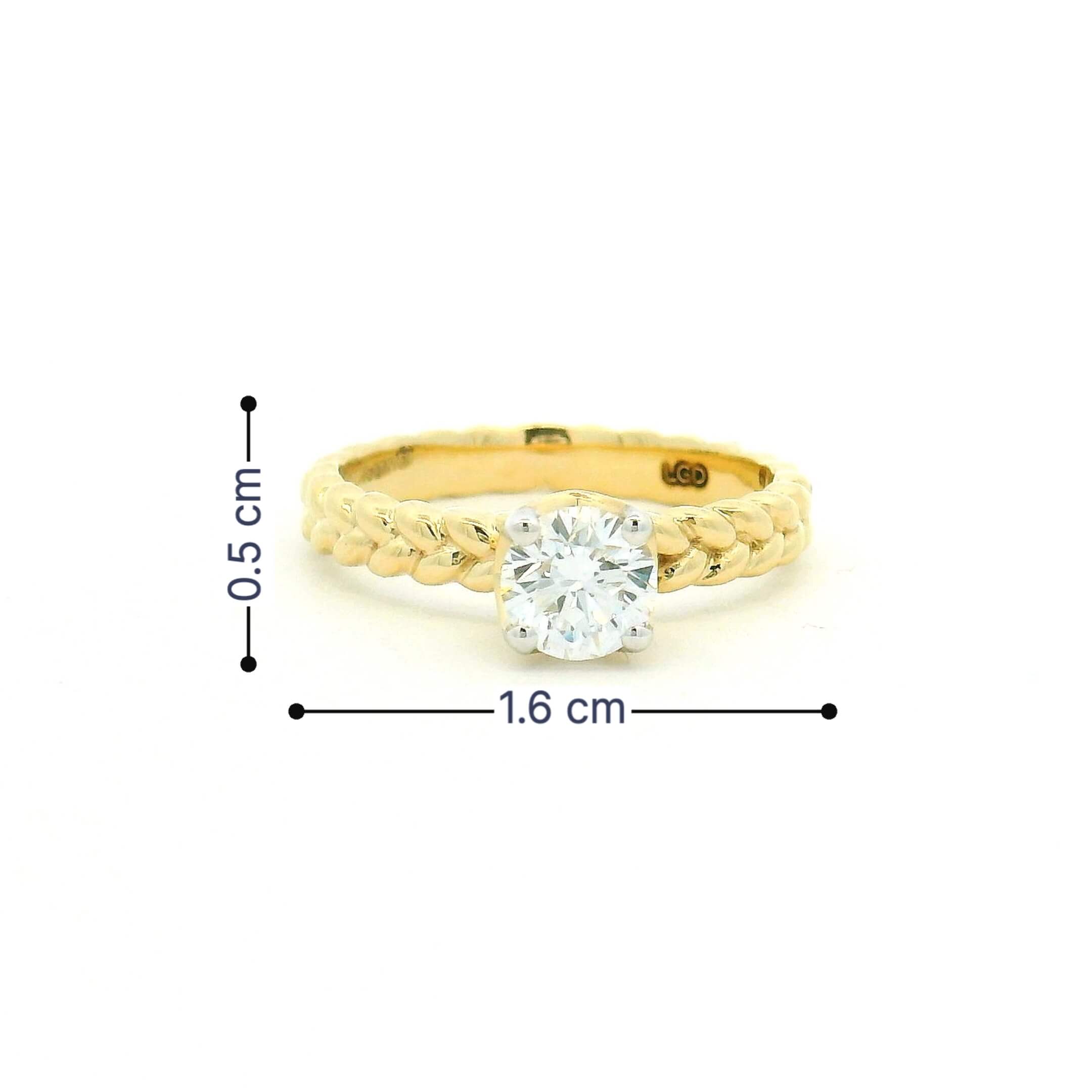 Minimalist Shimmer 9K Lab Grown Diamond Ring  for Women