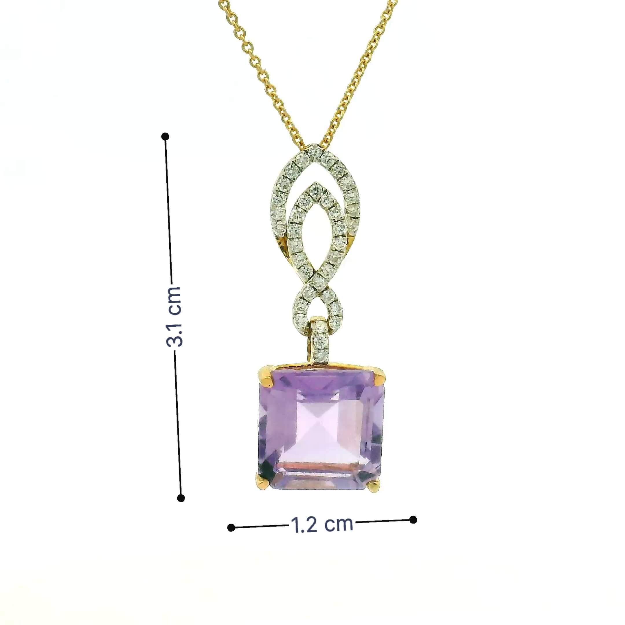 9K Lab Grown Diamond Colorstone Pendant