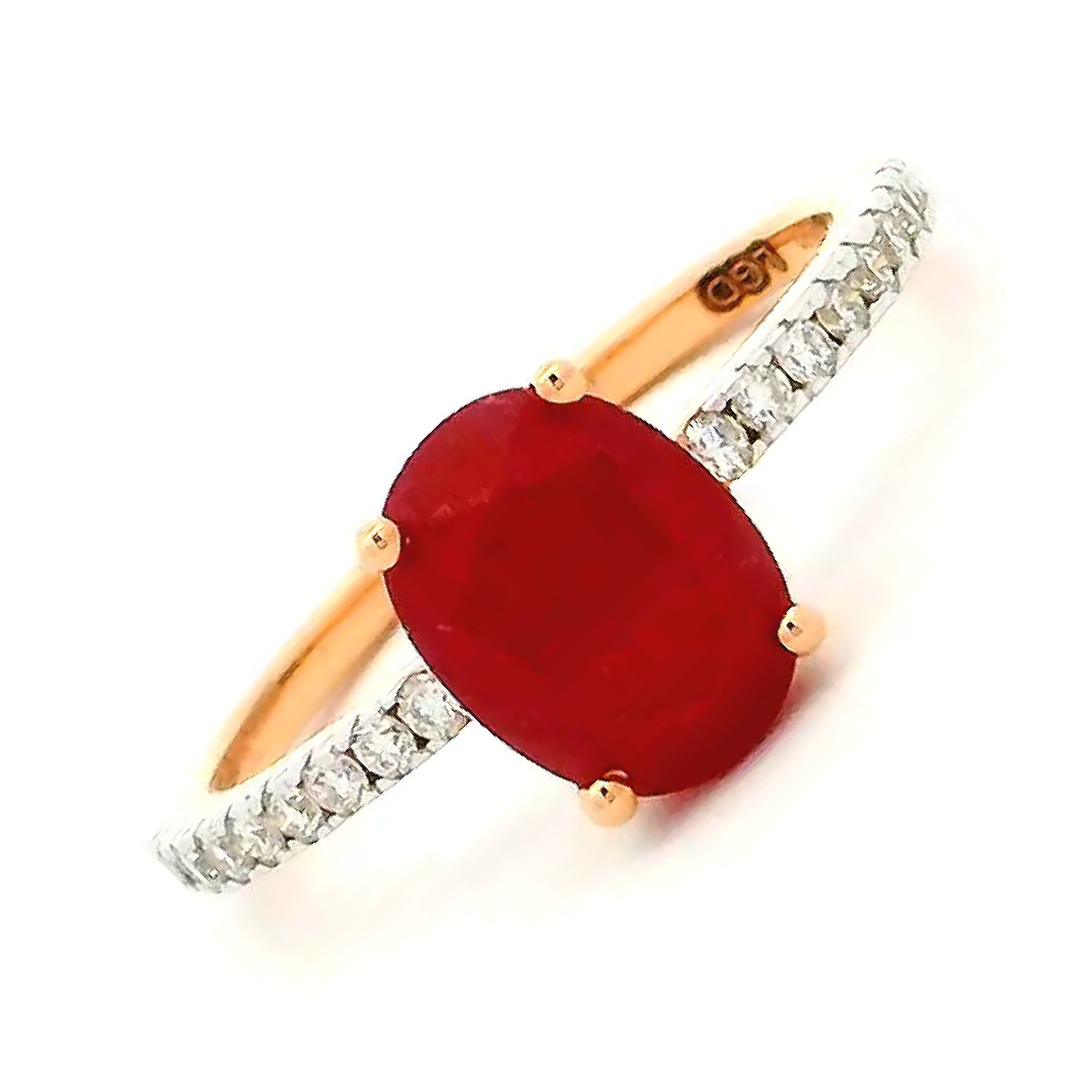 18K Lab Grown Diamond Colorstone Ring