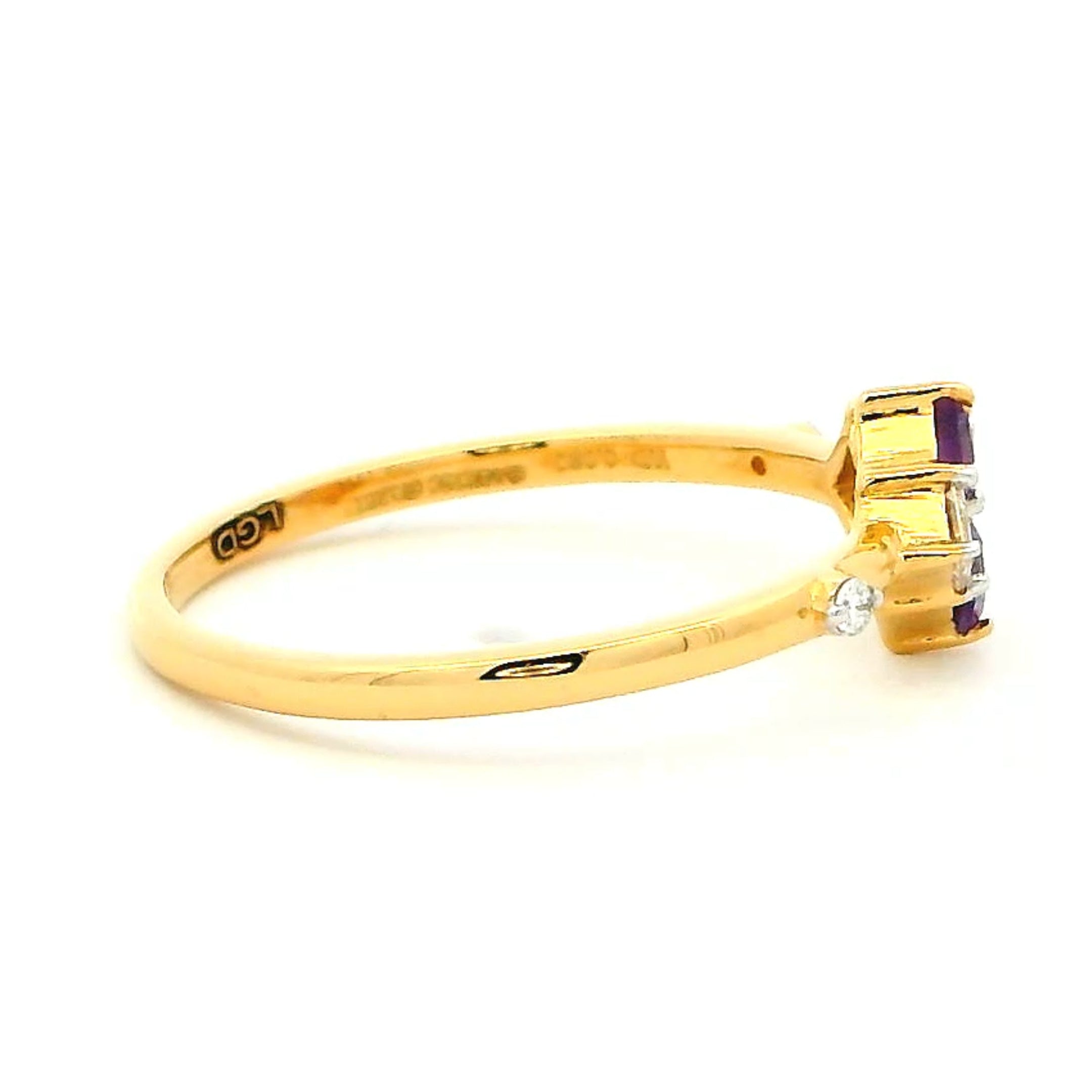 18K Lab Grown Diamond Colorstone Ring