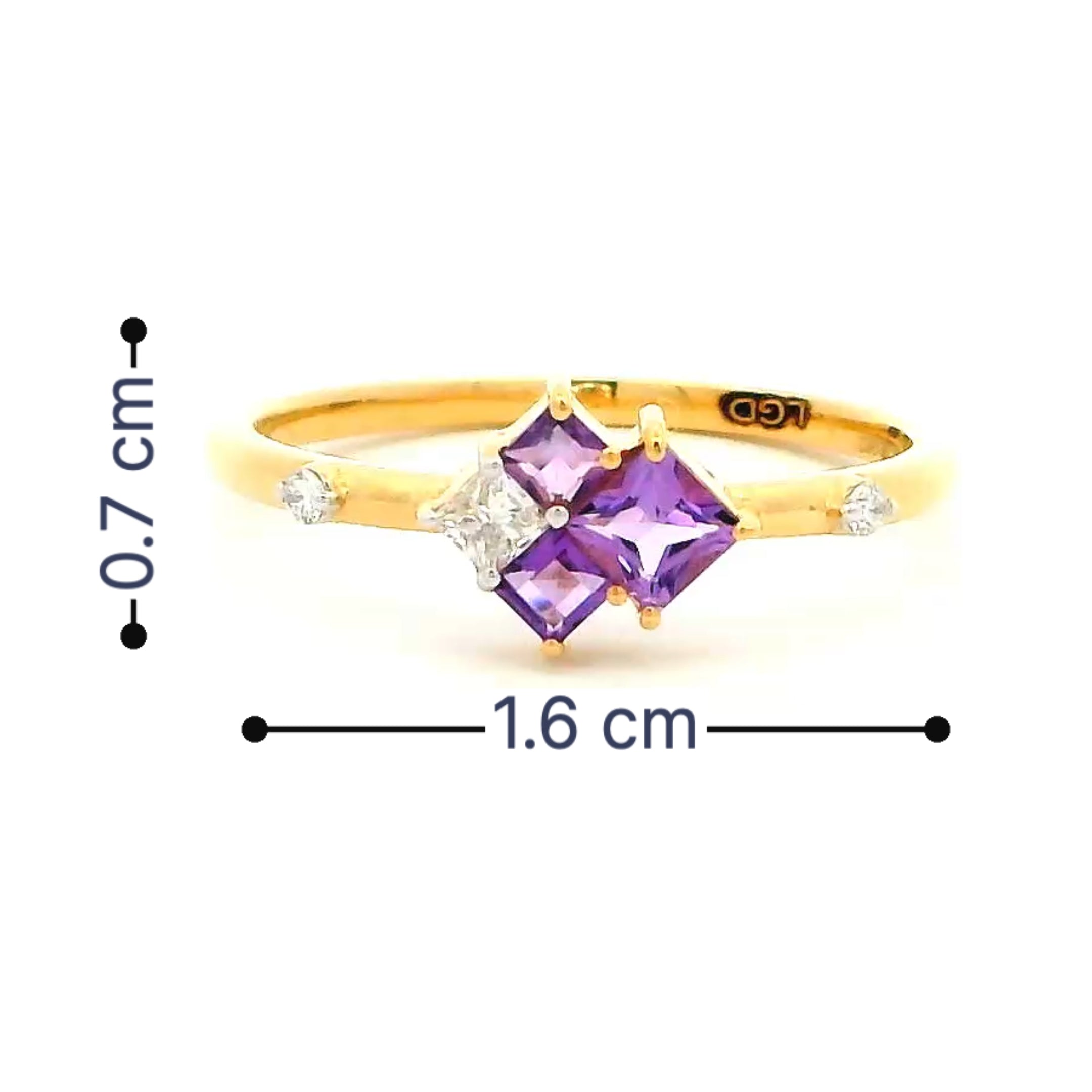 18K Lab Grown Diamond Colorstone Ring