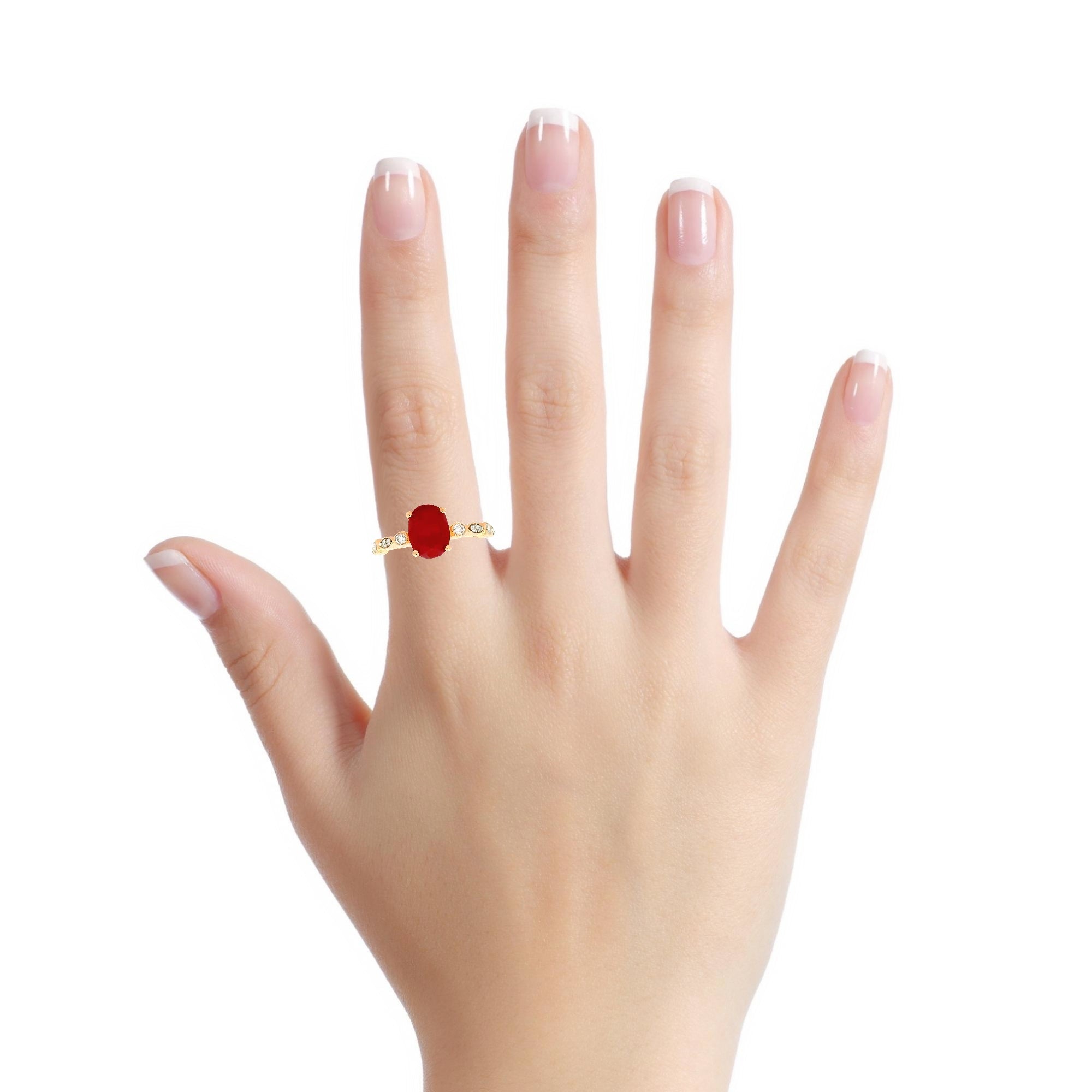 18K Lab Grown Diamond Colorstone Ring