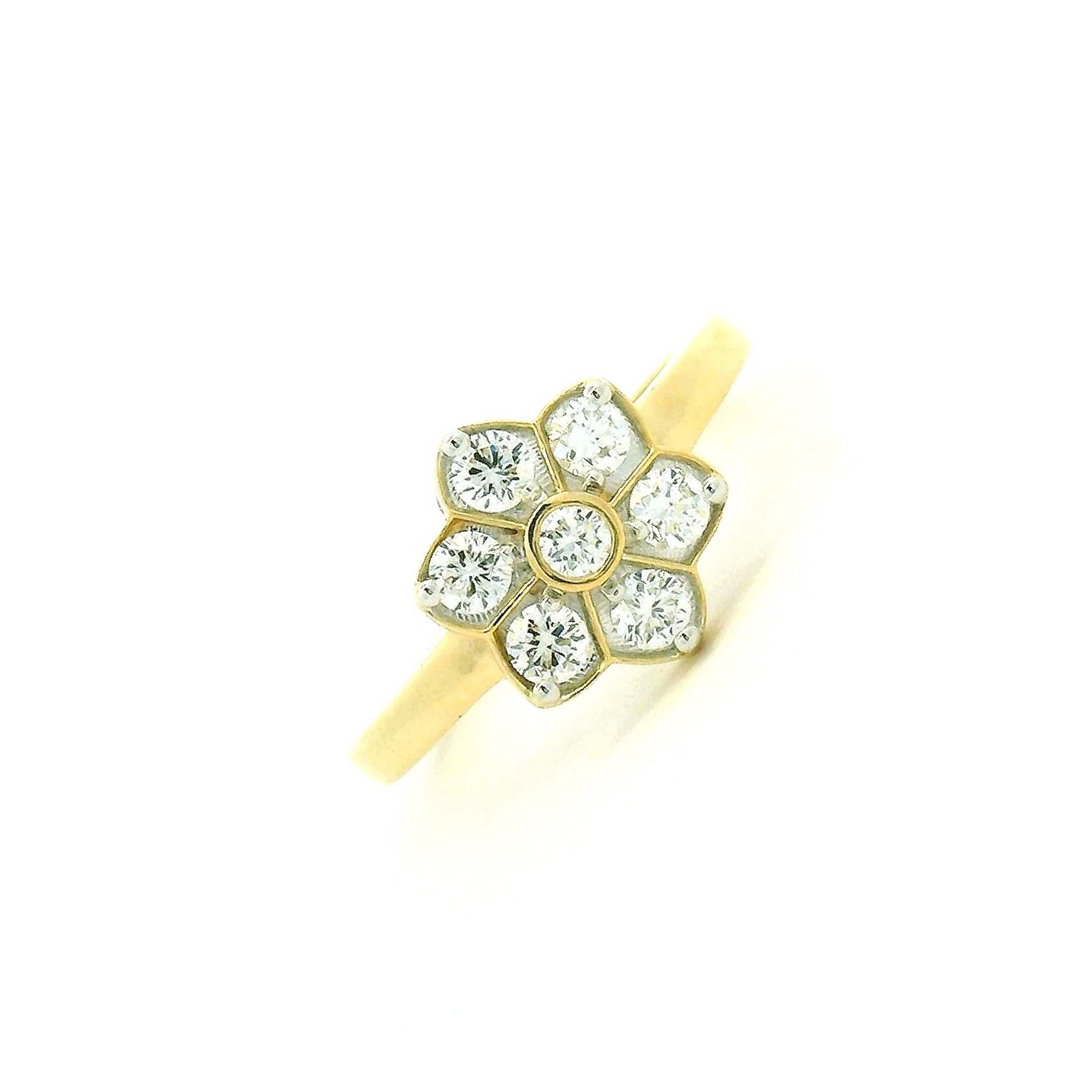 Shimmering  Floral 14K Lab Grown Diamond Ring For Women