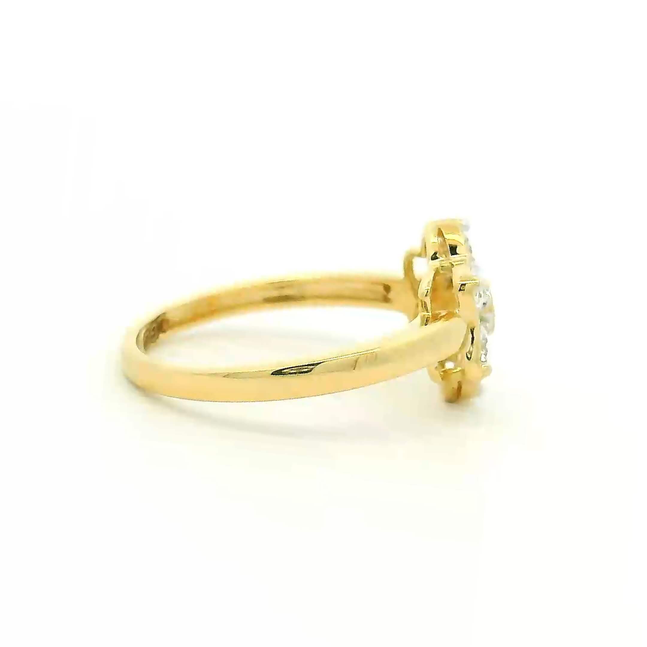 Shimmering  Floral 14K Lab Grown Diamond Ring For Women