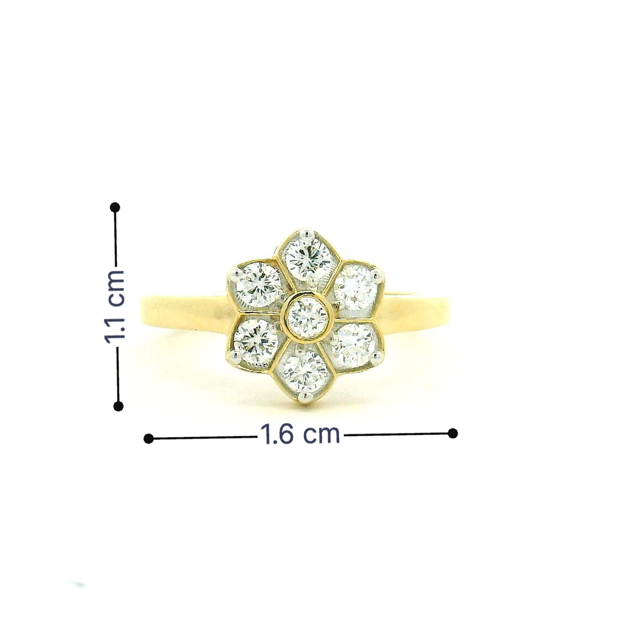 Shimmering  Floral 14K Lab Grown Diamond Ring For Women