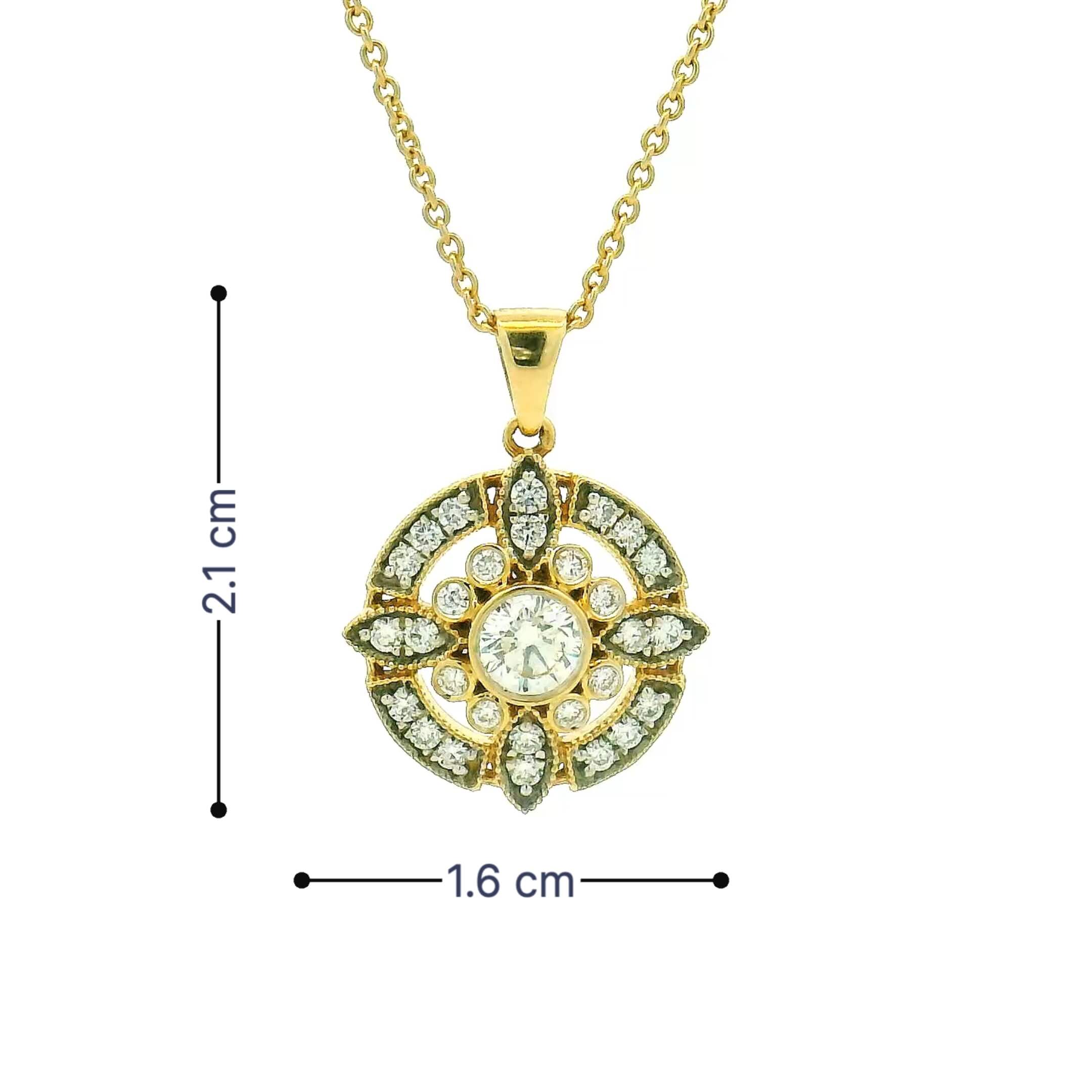 9K Lab Grown Diamond Pendant