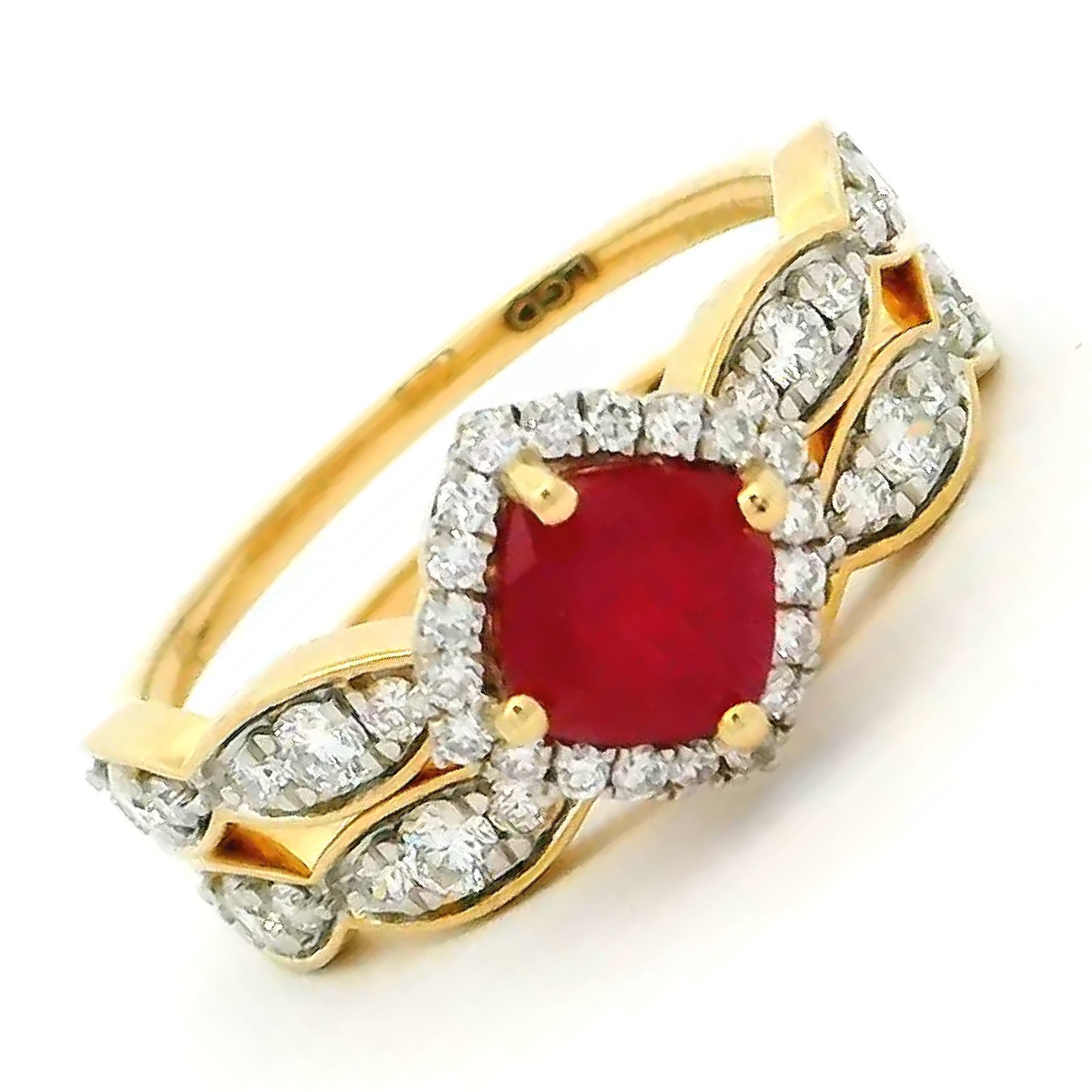 9K Lab Grown Diamond Colorstone Ring