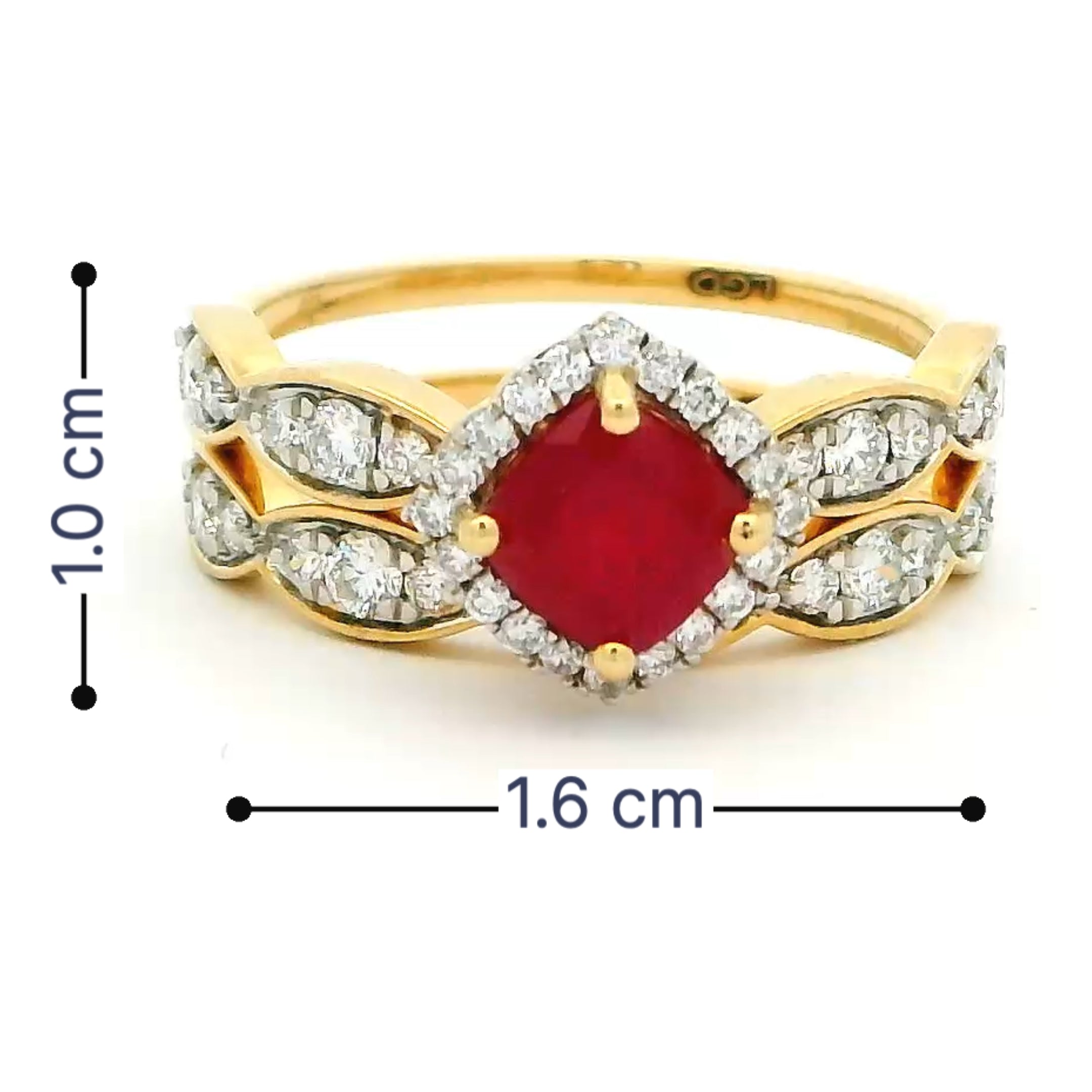 9K Lab Grown Diamond Colorstone Ring