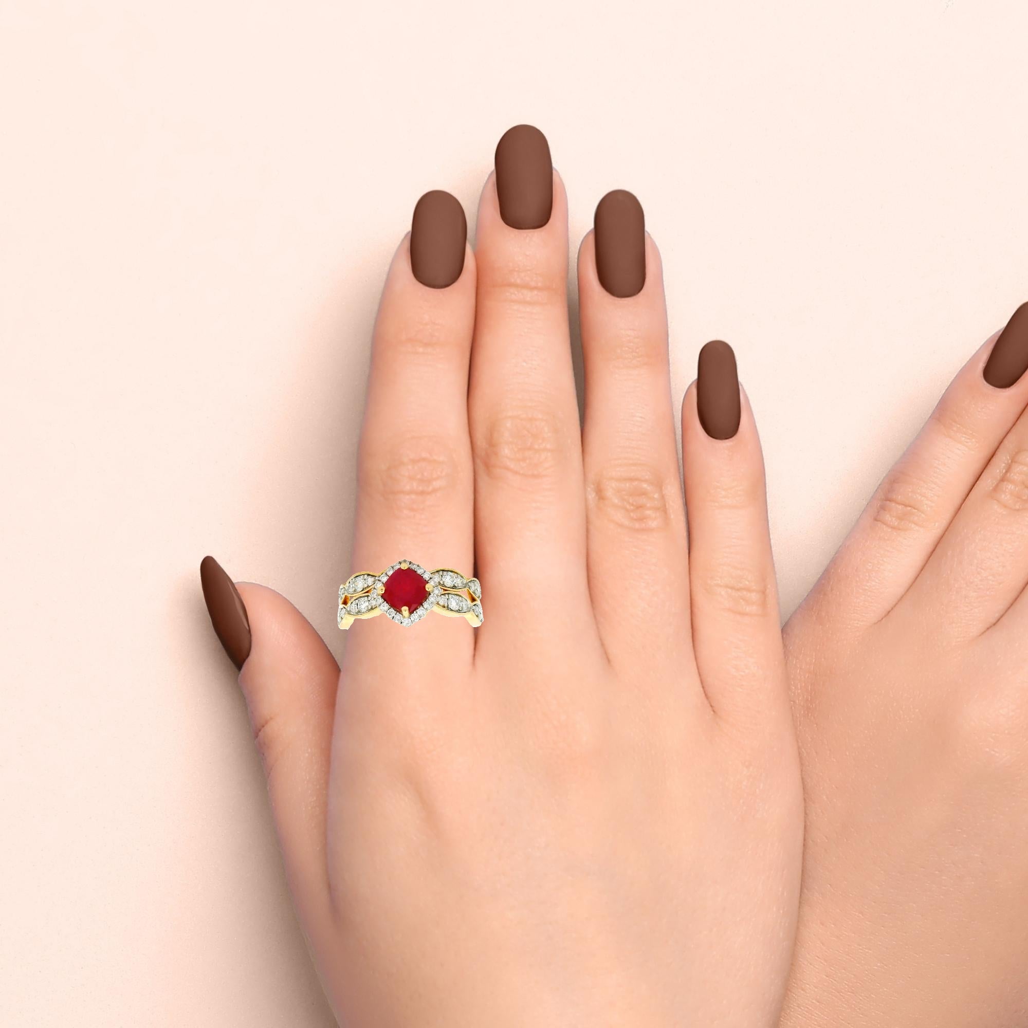 9K Lab Grown Diamond Colorstone Ring